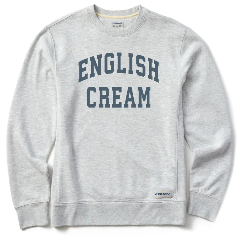 Men's English Cream Arch Simply True Fleece Crew sold by Life is Good