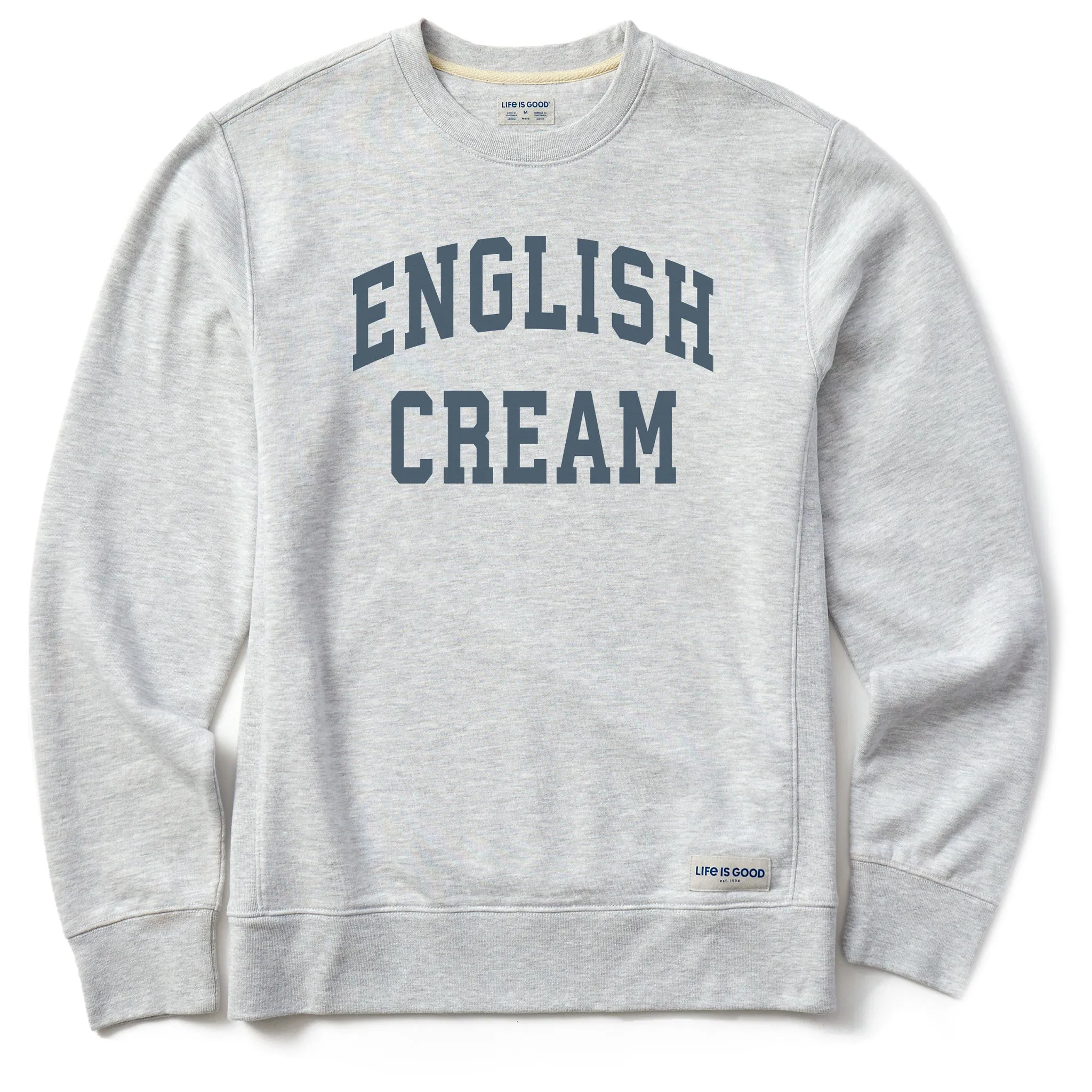 Men's English Cream Arch Simply True Fleece Crew sold by Life is Good