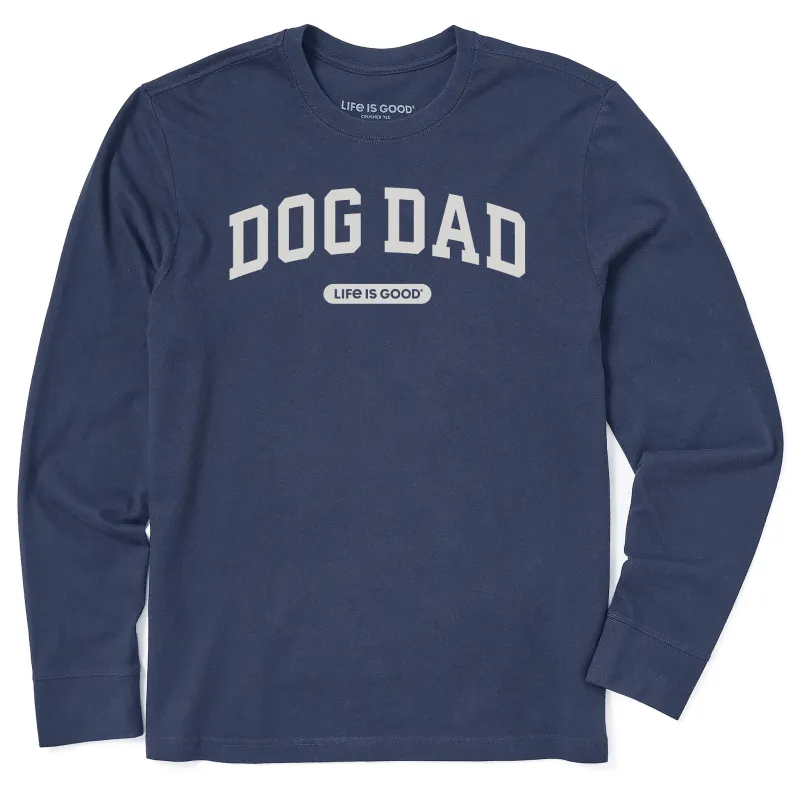Men's Dog Dad Arch Long Sleeve Crusher Tee sold by Life is Good