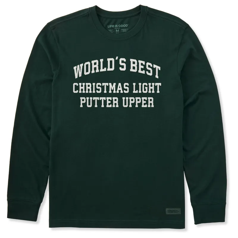 Men's Christmas Light Putter Upper Arch Long Sleeve Crusher Tee sold by Life is Good