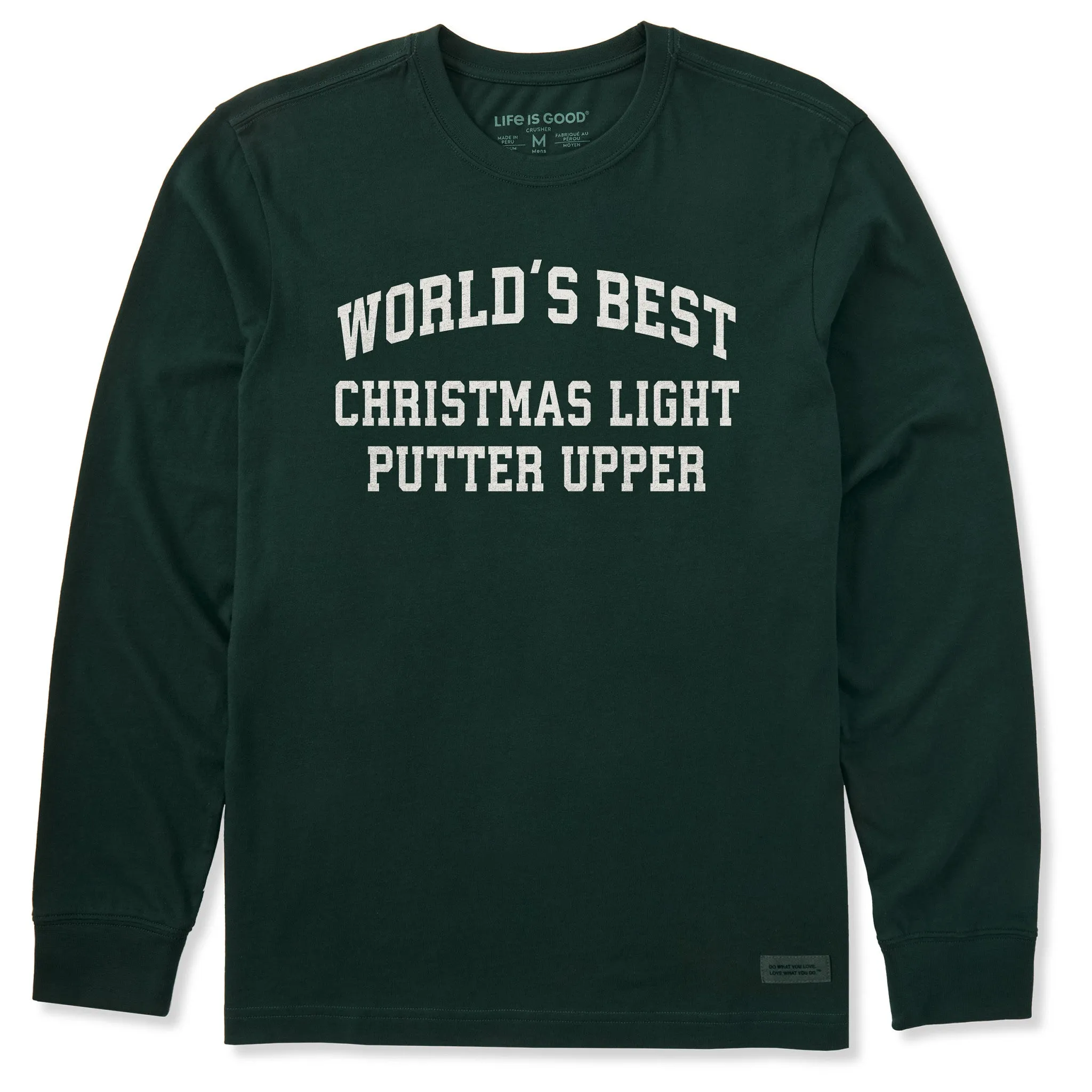 Men's Christmas Light Putter Upper Arch Long Sleeve Crusher Tee sold by Life is Good