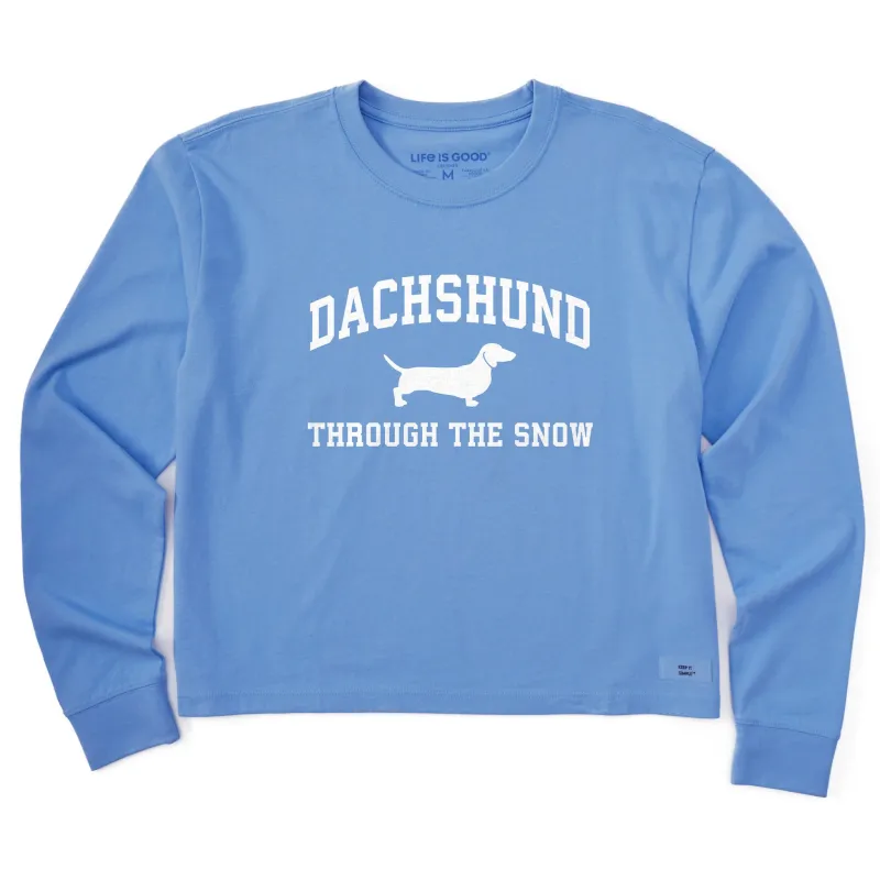 Women's Dachshunds Snow Arch Long Sleeve Crusher Boxy Tee sold by Life is Good