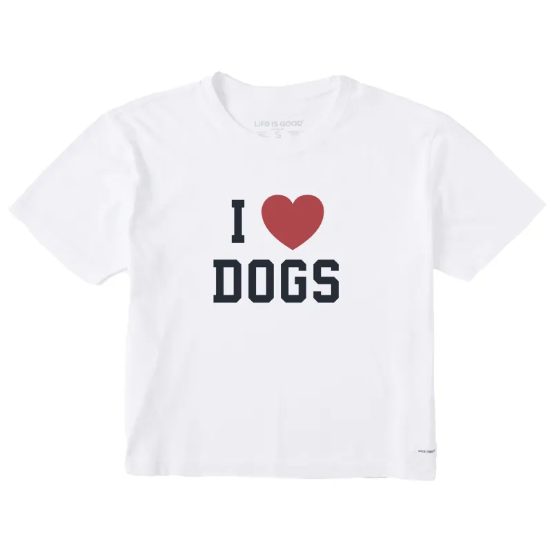 Women's I Heart Dogs Arch Short Sleeve Crusher Boxy Tee made by Life is Good