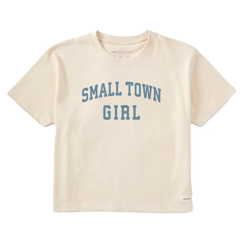 Women's Small Town Girl Arch Short Sleeve Crusher Boxy Tee sold by Life is Good