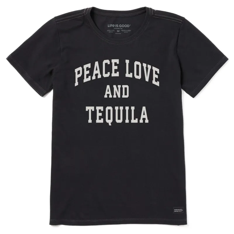 Women's Peace Love and Tequila Arch Short Sleeve Crusher Tee sold by Life is Good
