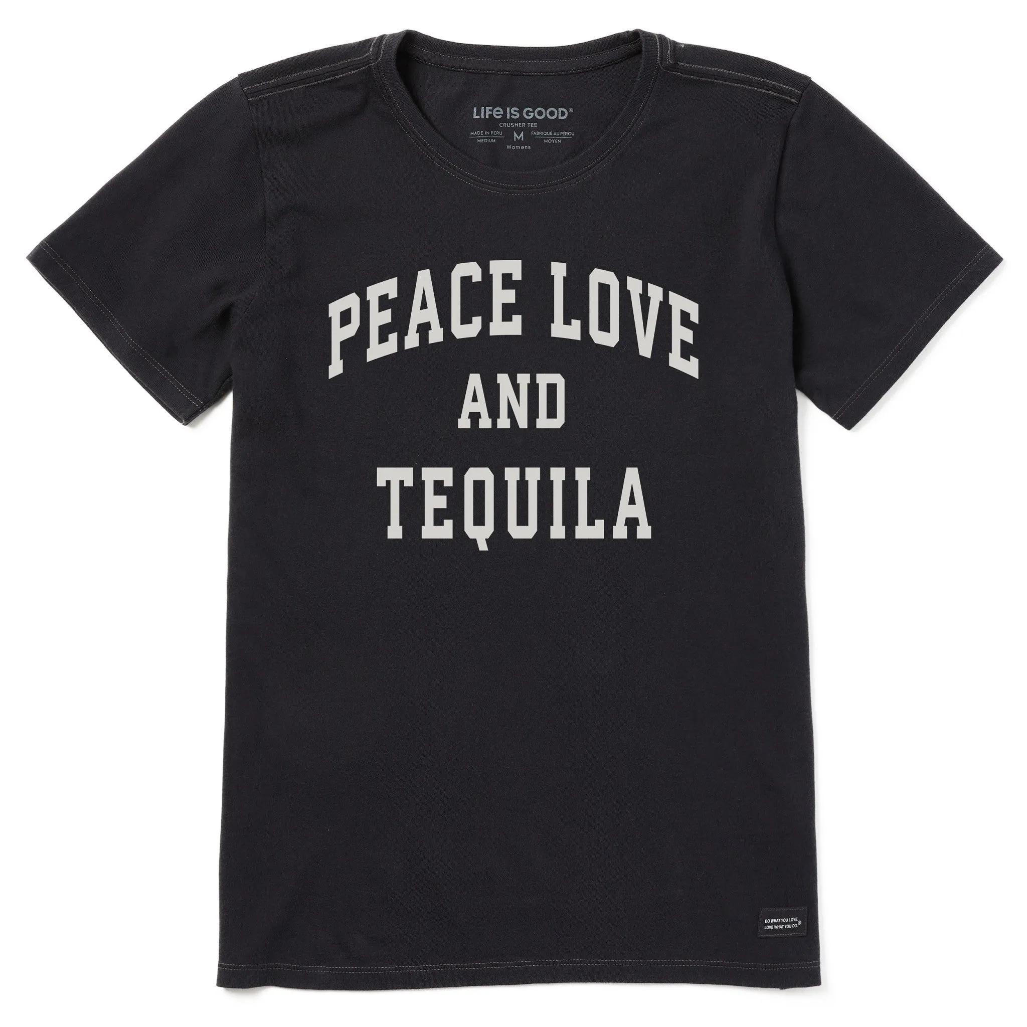 Women's Peace Love and Tequila Arch Short Sleeve Crusher Tee sold by Life is Good