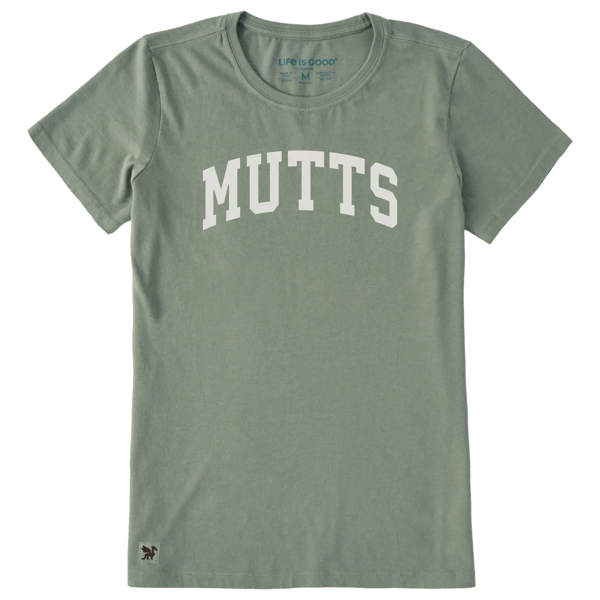 Women's Mutts Arch Short Sleeve Crusher Tee sold by Life is Good