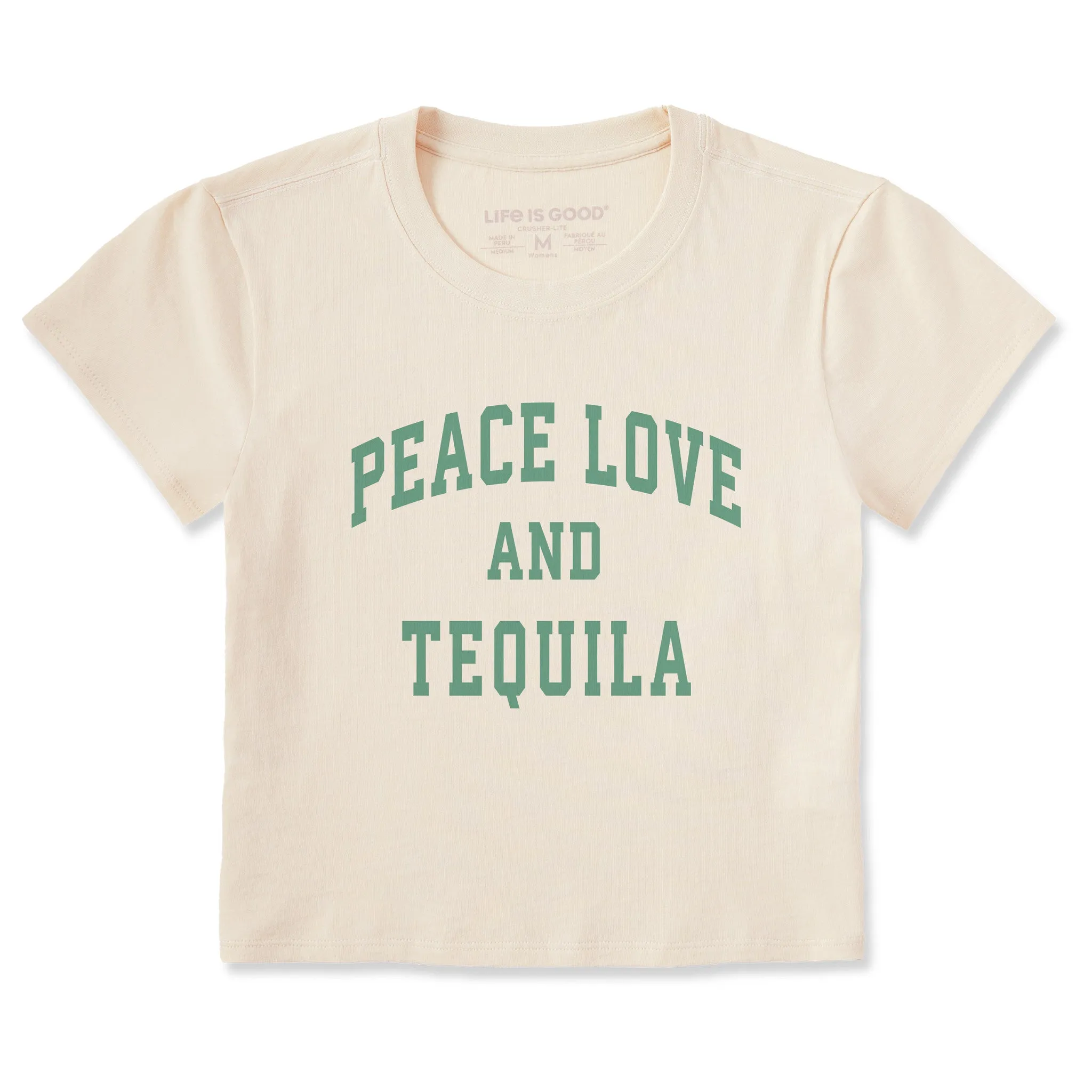 Women's Peace Love and Tequila Arch Crusher-LITE Shrunken Tee sold by Life is Good