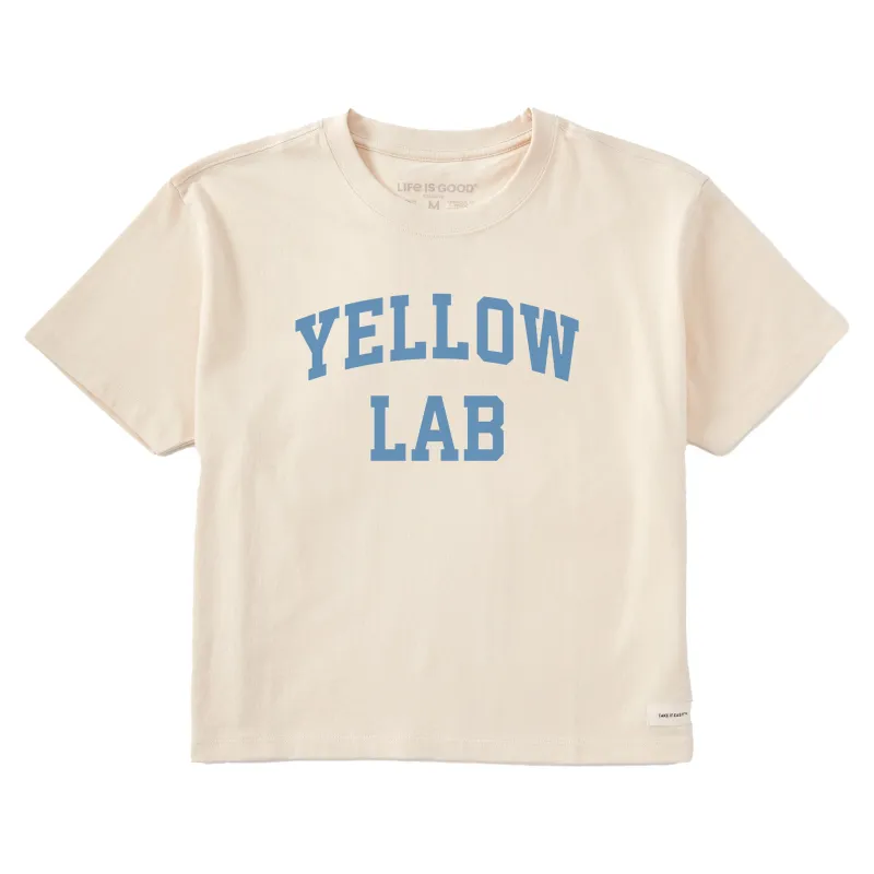 Women's Yellow Lab Arch Short Sleeve Crusher Boxy Tee sold by Life is Good