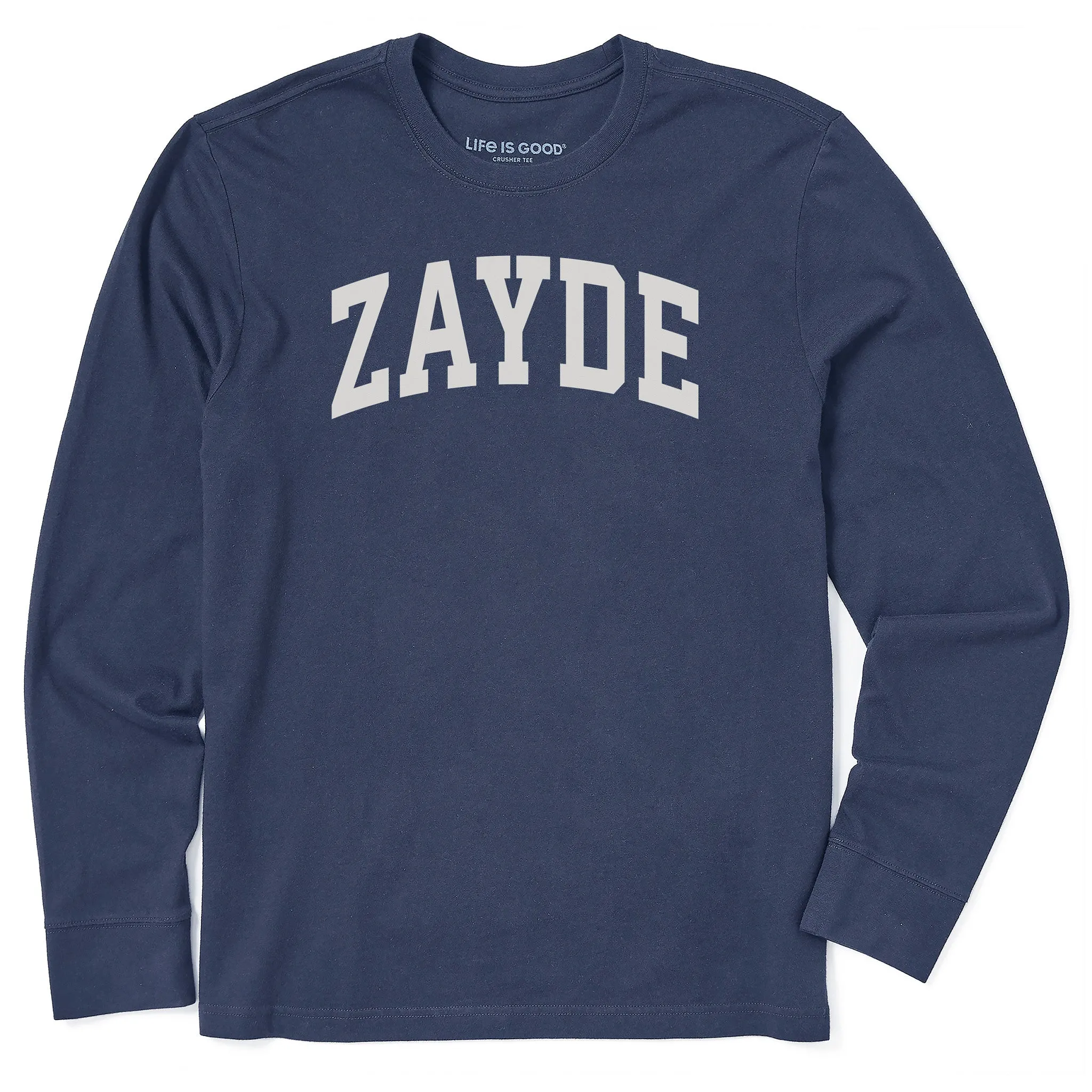 Men's Zayde Arch Long Sleeve Crusher Tee sold by Life is Good