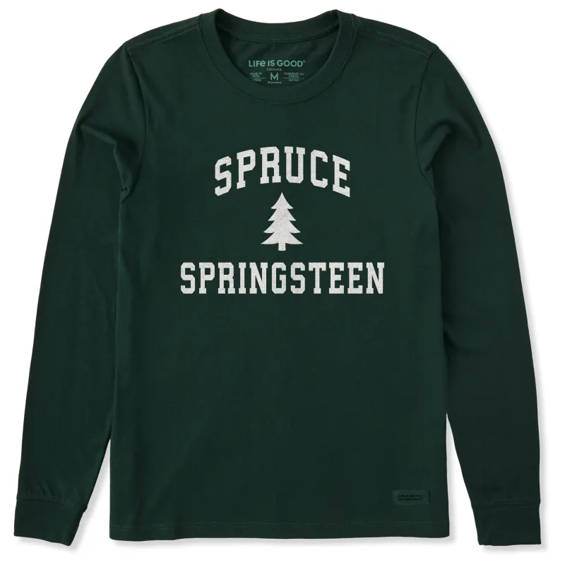 Women's Spruce Springsteen Arch Long Sleeve Crusher Tee sold by Life is Good