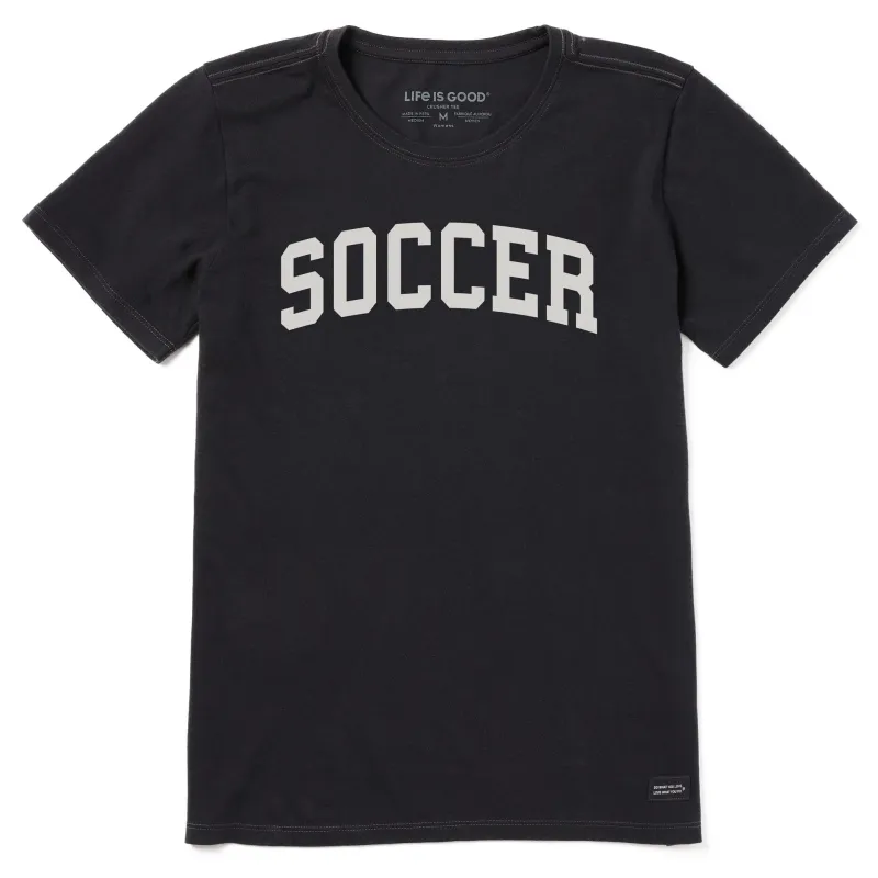 Women's Soccer Arch Short Sleeve Crusher Tee sold by Life is Good