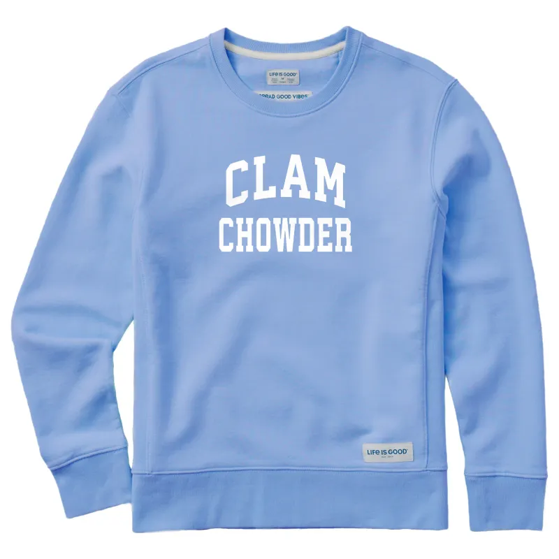 Women's Clam Chowder Arch Simply True Fleece Crew sold by Life is Good