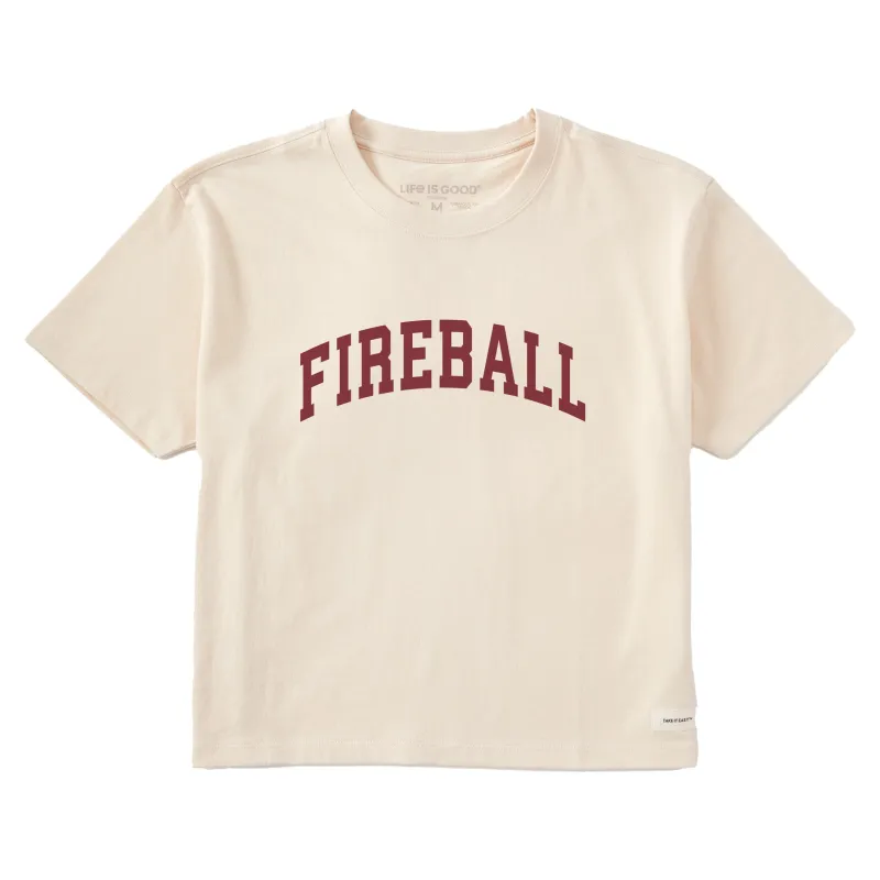 Women's Fireball Arch Short Sleeve Crusher Boxy Tee sold by Life is Good