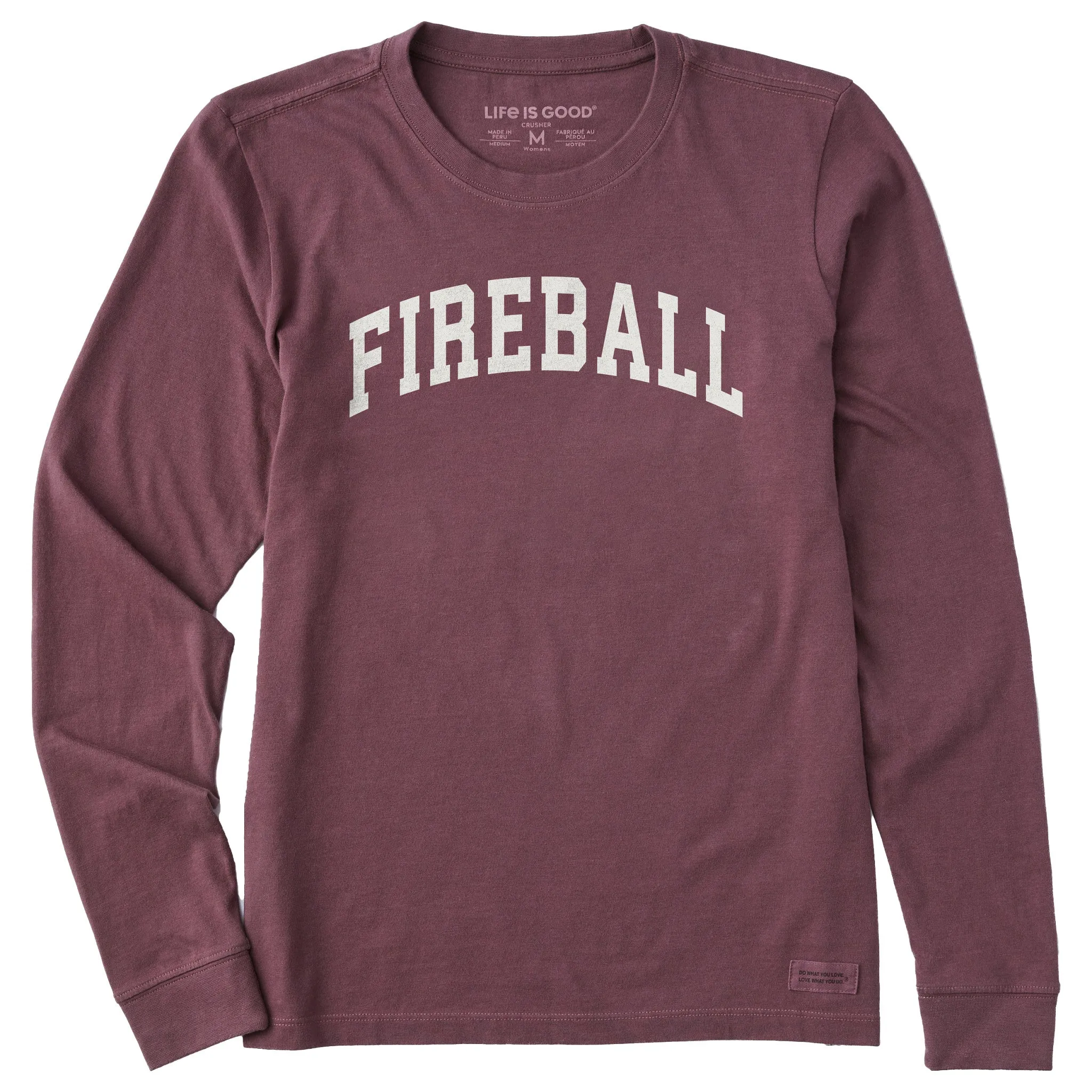 Women's Fireball Arch Long Sleeve Crusher Tee sold by Life is Good
