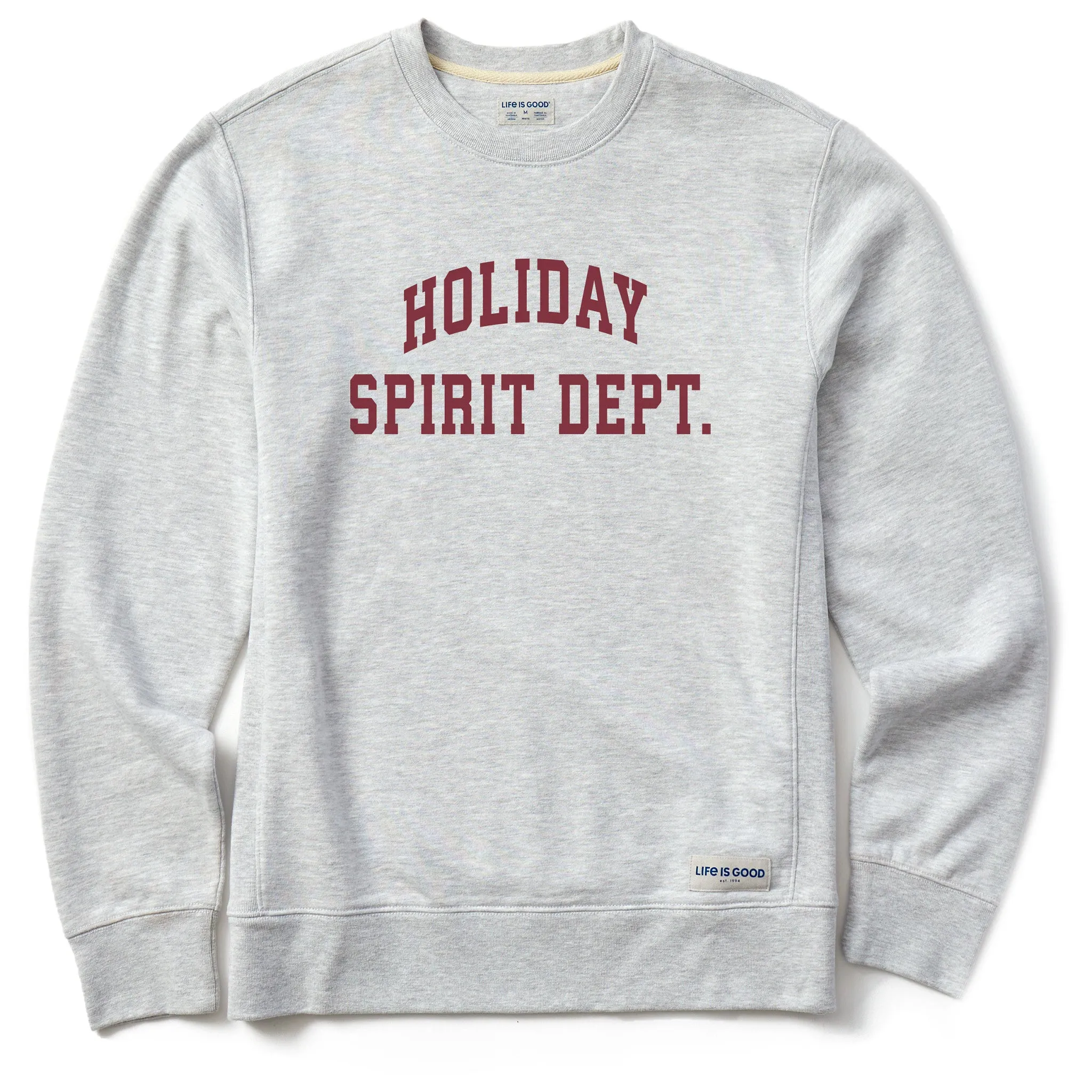Men's Holiday Spirit Dept Arch Simply True Fleece Crew sold by Life is Good