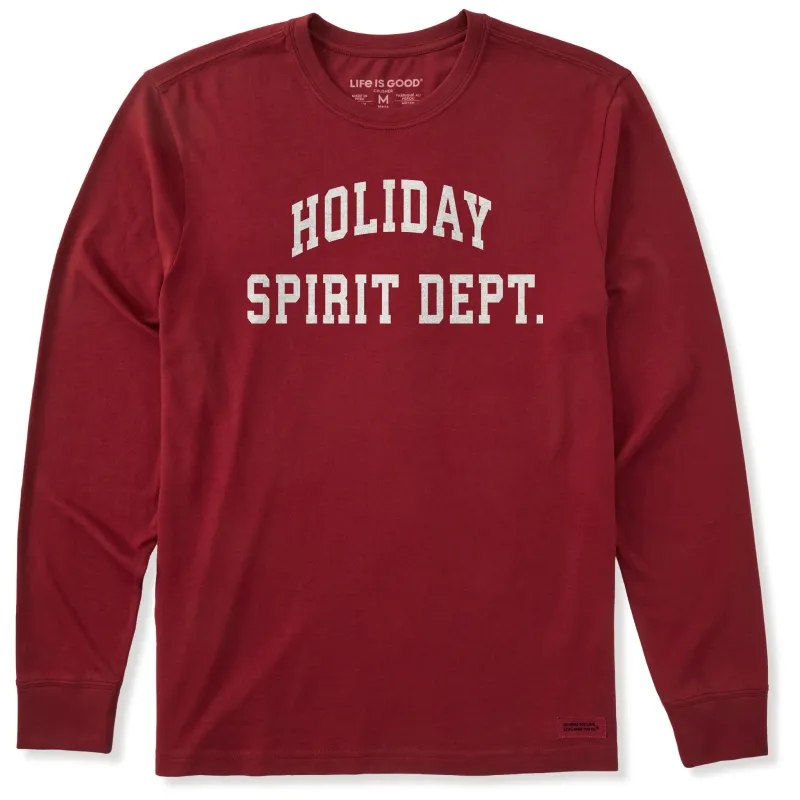 Men's Holiday Spirit Dept Arch Long Sleeve Crusher Tee sold by Life is Good