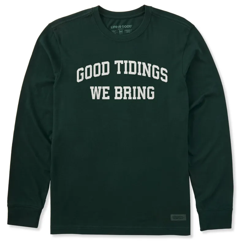 Men's Good Tidings We Bring Arch Long Sleeve Crusher Tee sold by Life is Good