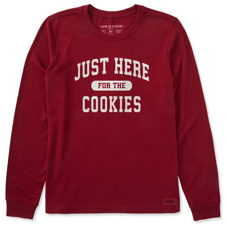 Women's Just Here for the Cookies Long Sleeve Crusher Tee sold by Life is Good