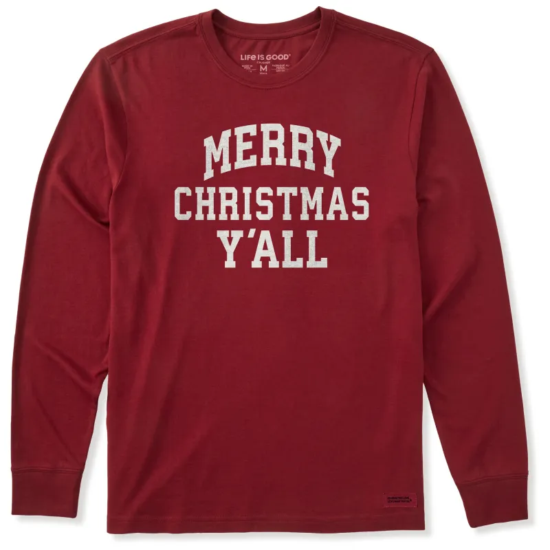 Men's Merry Christmas Yall Arch Long Sleeve Crusher Tee made by Life is Good