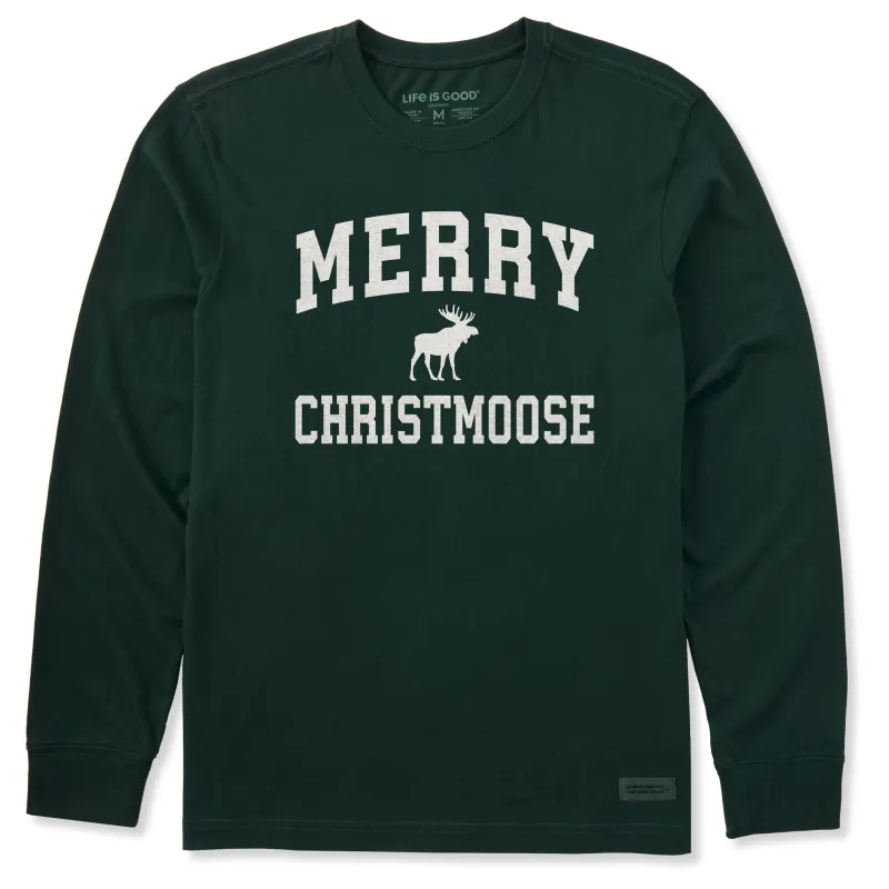 Men's Merry Christmoose Arch Long Sleeve Crusher Tee sold by Life is Good