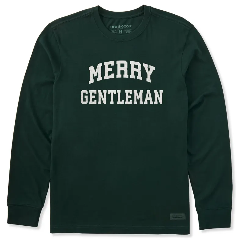 Men's Merry Gentleman Arch Long Sleeve Crusher Tee sold by Life is Good