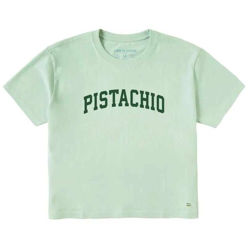 Women's Pistachio Arch Short Sleeve Crusher Boxy Tee made by Life is Good