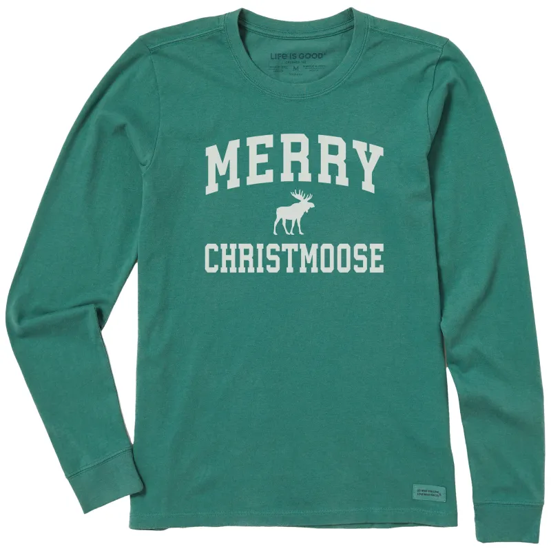 Women's Merry Christmoose Arch Long Sleeve Crusher Tee made by Life is Good