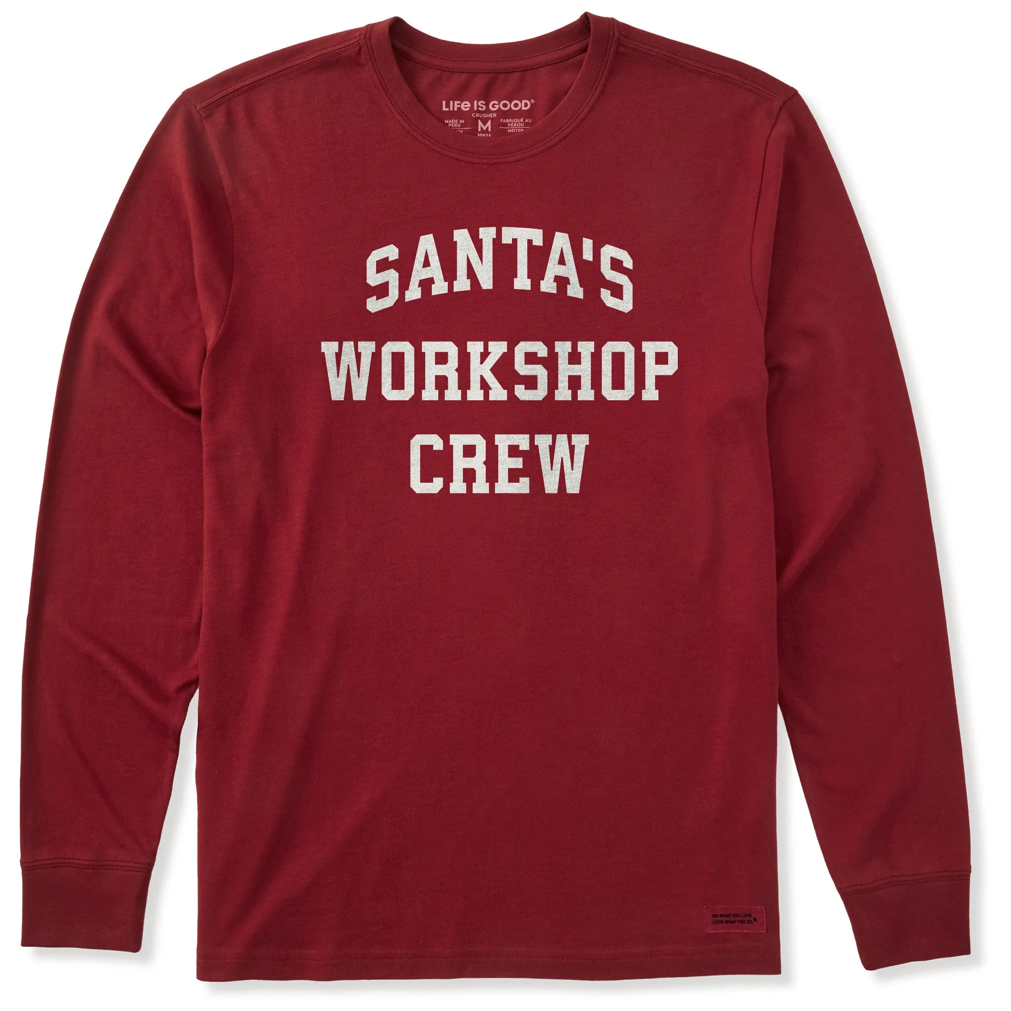 Men's Santa's Workshop Crew Arch Long Sleeve Crusher Tee sold by Life is Good