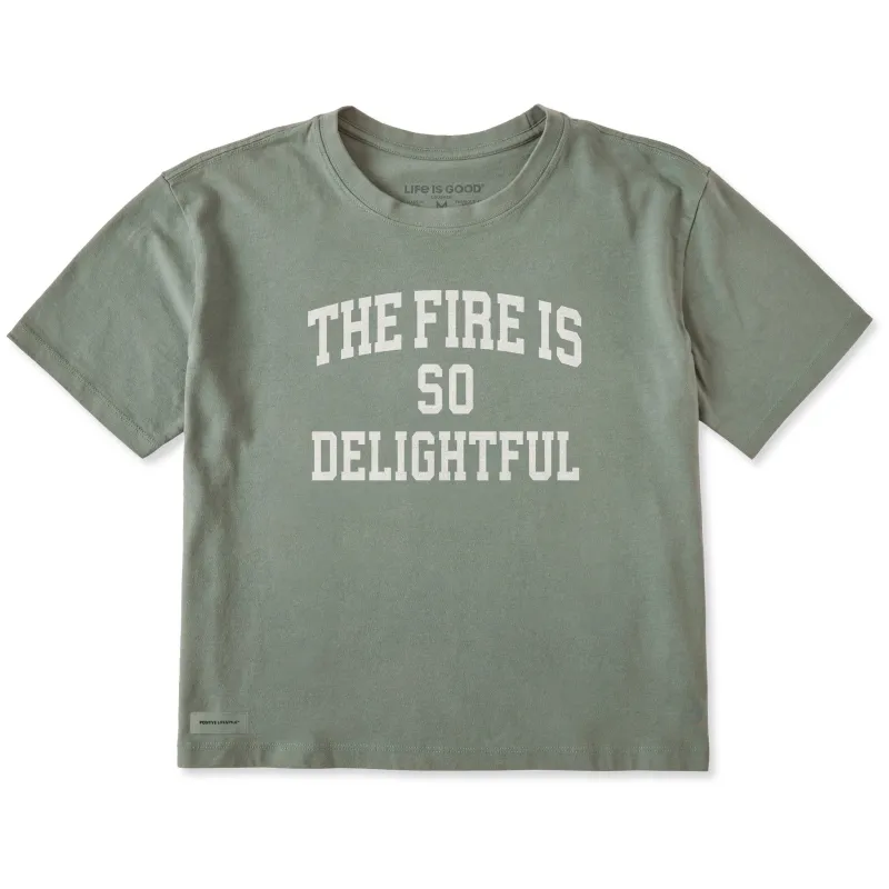 Women's The Fire is so Delightful Arch Short Sleeve Crusher Boxy Tee sold by Life is Good