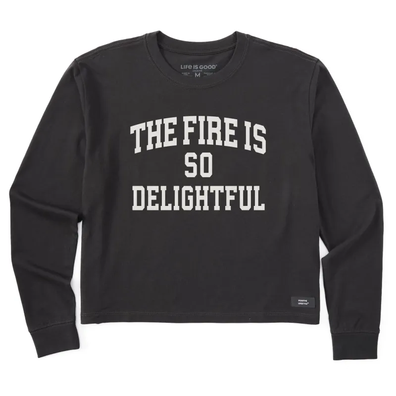 Women's The Fire is so Delightful Arch Long Sleeve Crusher Boxy Tee sold by Life is Good