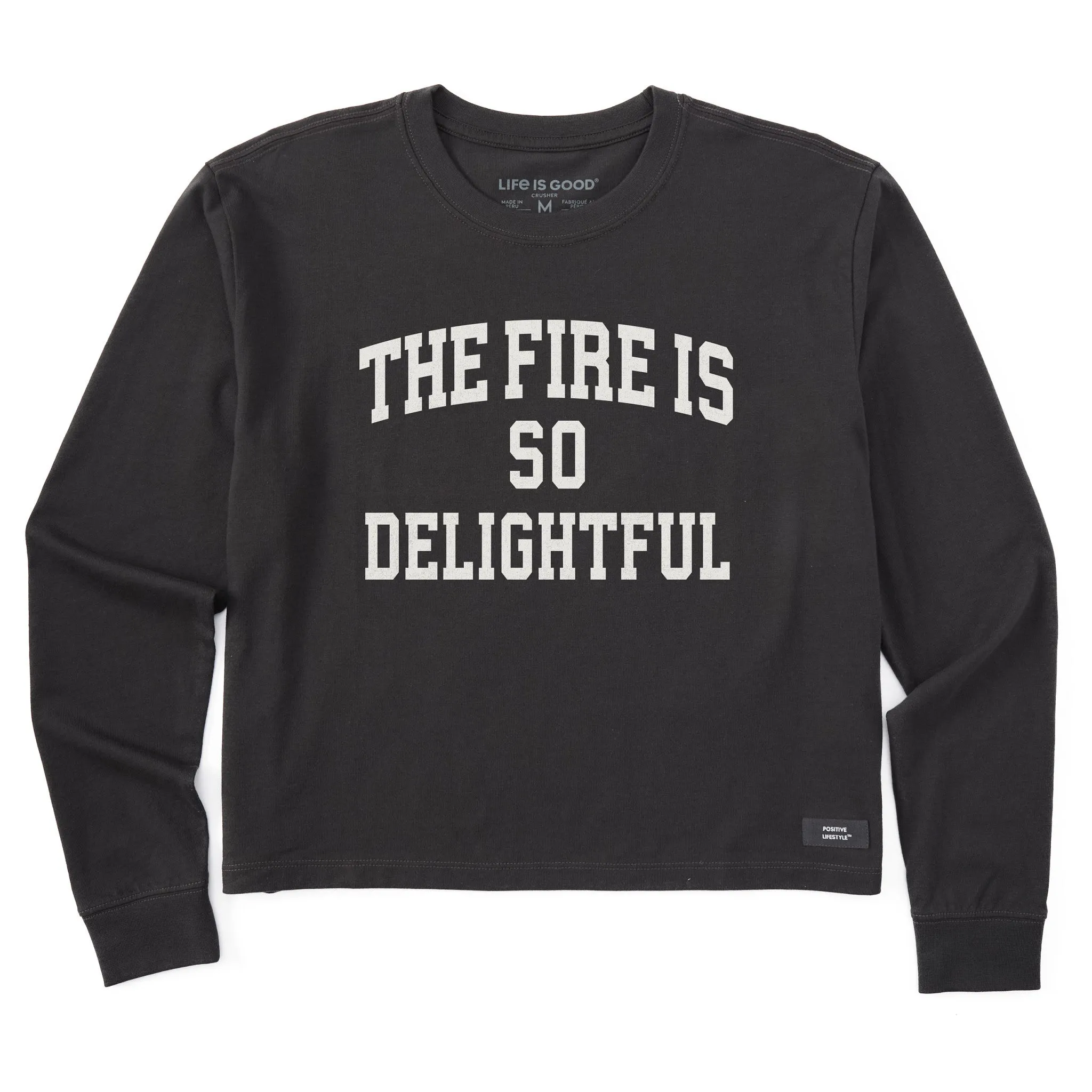 Women's The Fire is so Delightful Arch Long Sleeve Crusher Boxy Tee sold by Life is Good