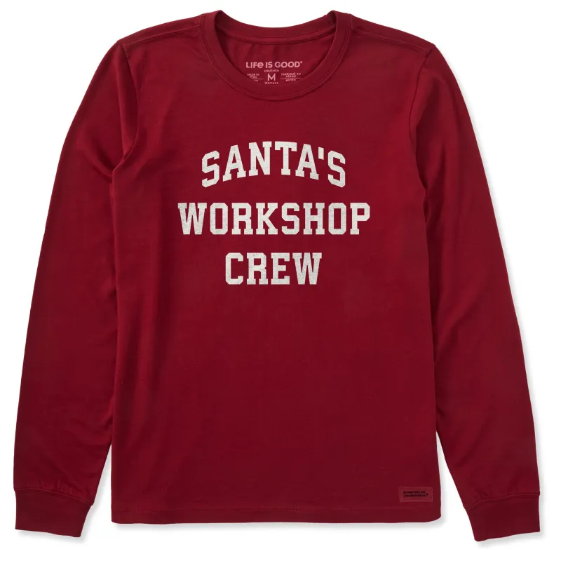 Women's Santa's Workshop Crew Arch Long Sleeve Crusher Tee made by Life is Good