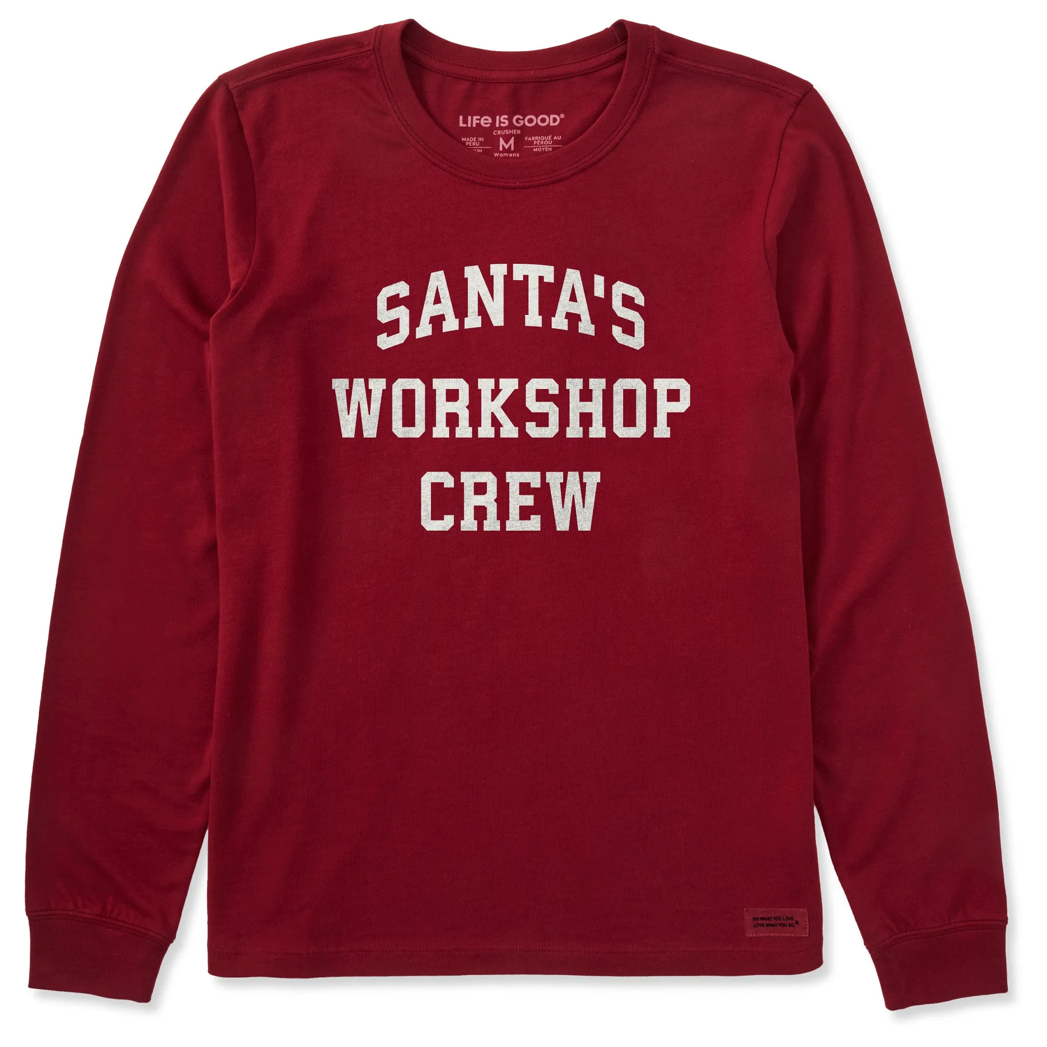 Women's Santa's Workshop Crew Arch Long Sleeve Crusher Tee sold by Life is Good