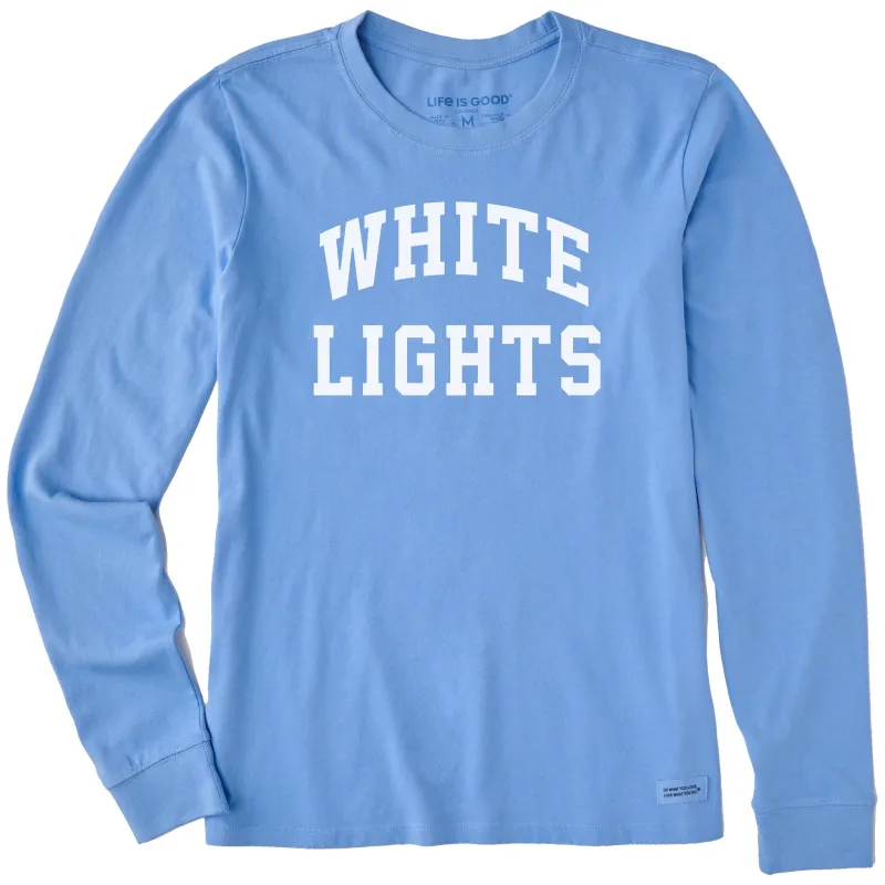 Women's White Lights Arch Long Sleeve Crusher Tee sold by Life is Good