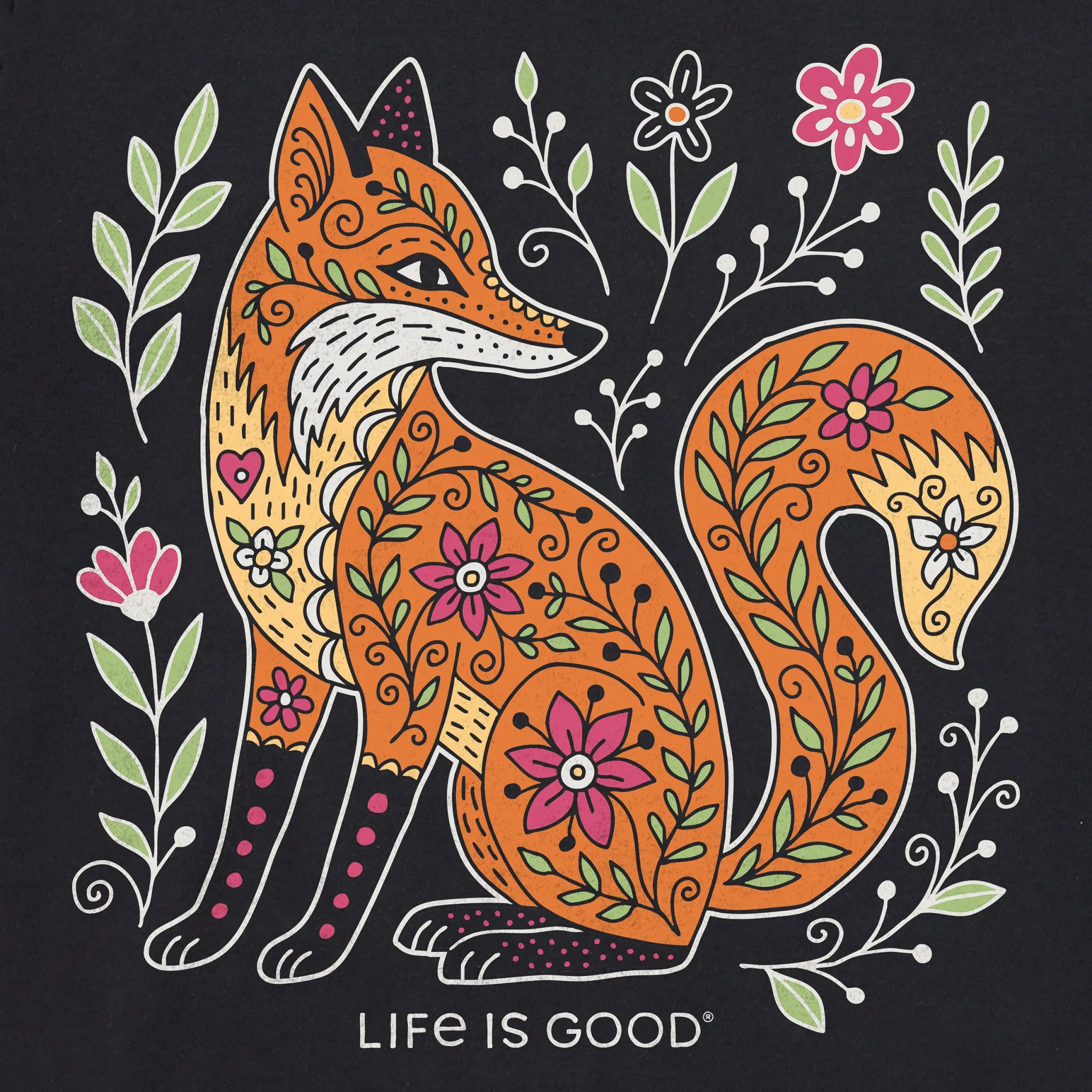 Women's Patchwork Fox Long Sleeve Crusher Tee sold by Life is Good product image thumbnail 4