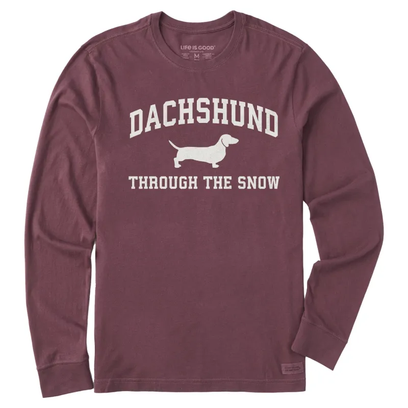 Men's Dachshunds Snow Arch Long Sleeve Crusher Tee sold by Life is Good