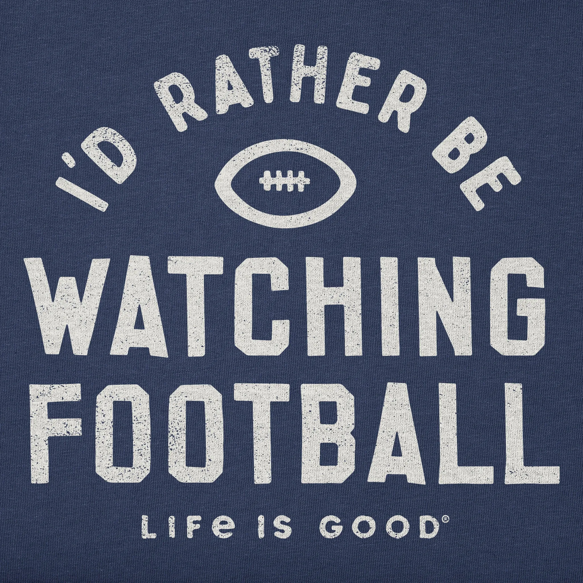 Men's I'd Rather Be Watching Football Long Sleeve Crusher Tee sold by Life is Good product image thumbnail 2