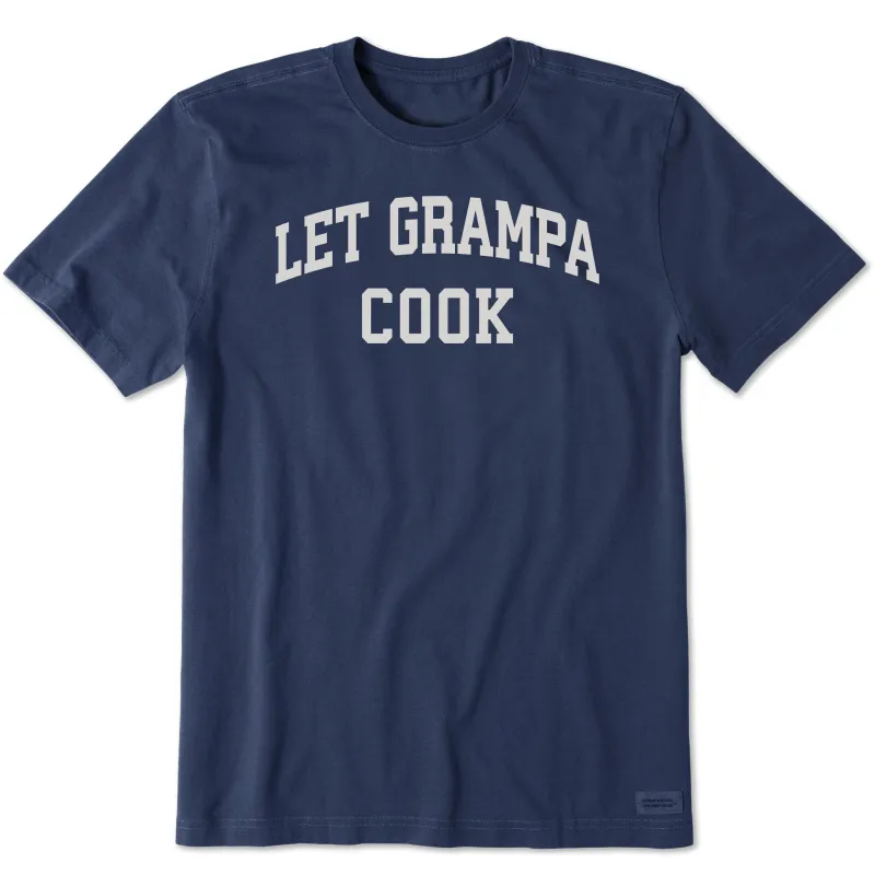 Men's Let Grampa Cook Arch Short Sleeve Crusher Tee sold by Life is Good