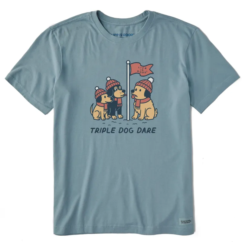 Men's Triple Dog Dare Short Sleeve Crusher Tee sold by Life is Good