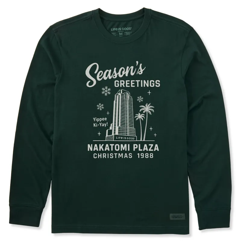 Men's Greetings from Nakatomi Plaza Long Sleeve Crusher Tee sold by Life is Good
