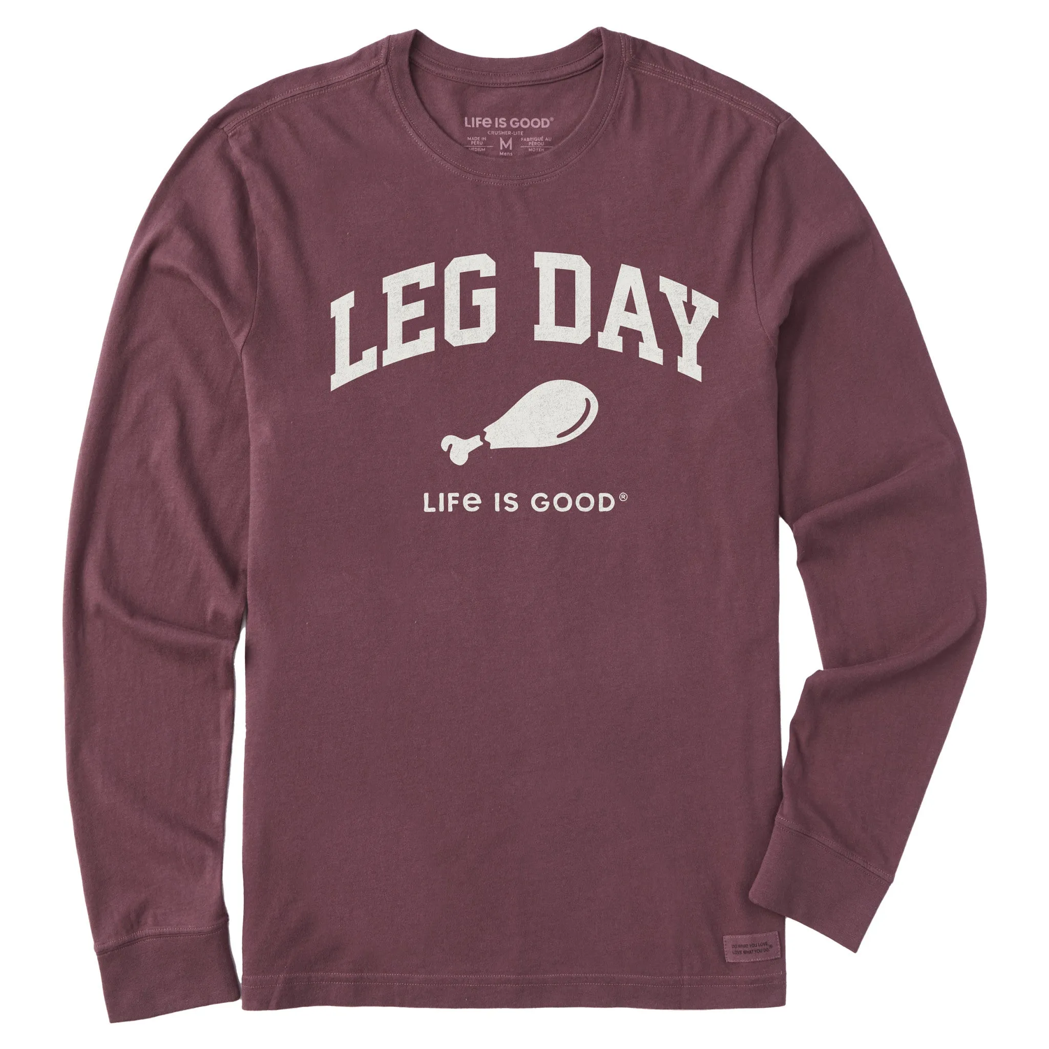 Men's Leg Day Arch Long Sleeve Crusher Tee sold by Life is Good