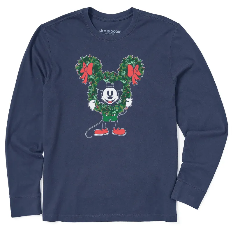 Men's Steamboat Willie Wreath Long Sleeve Crusher Tee sold by Life is Good