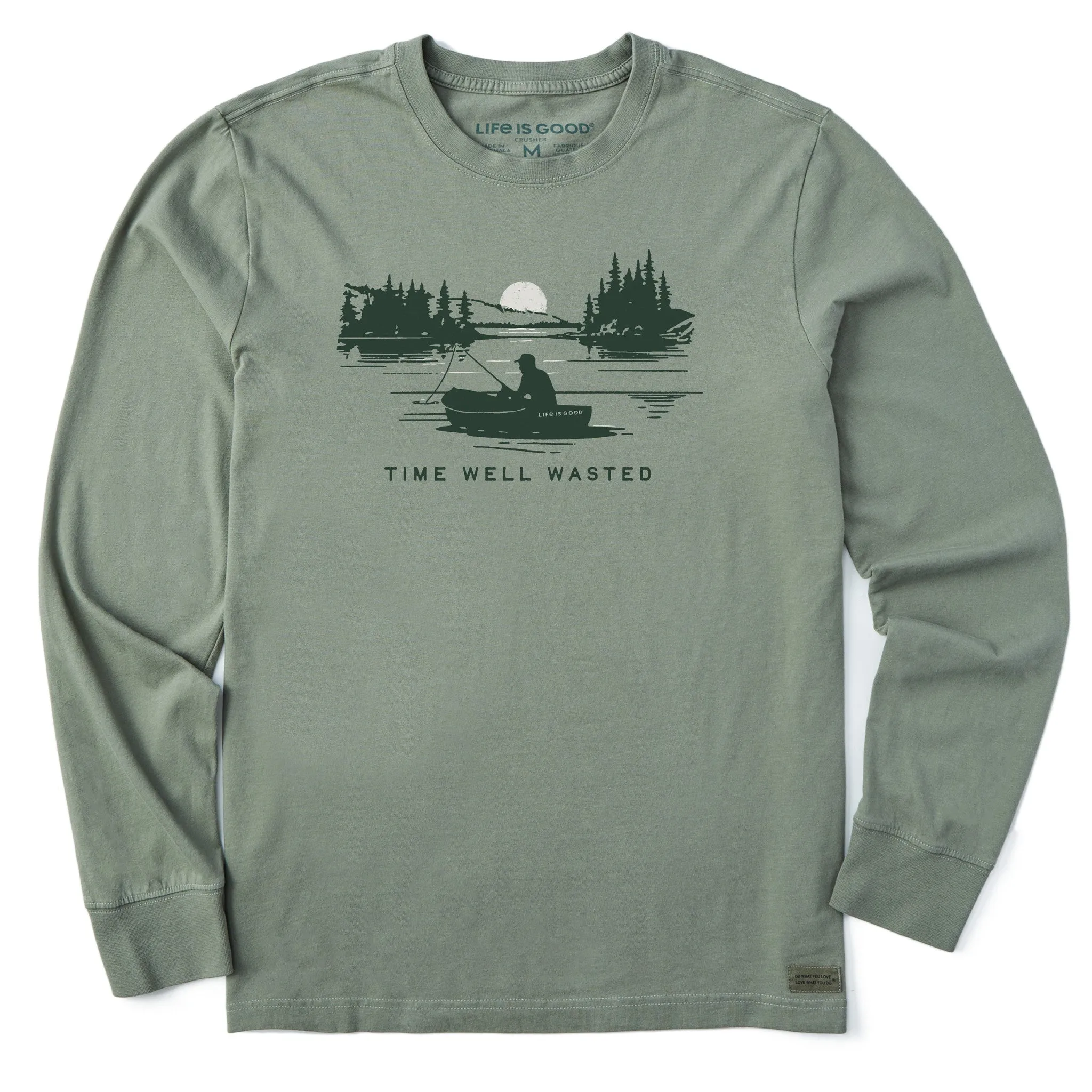 Men's Time Well Wasted Fisherman Long Sleeve Crusher Tee sold by Life is Good