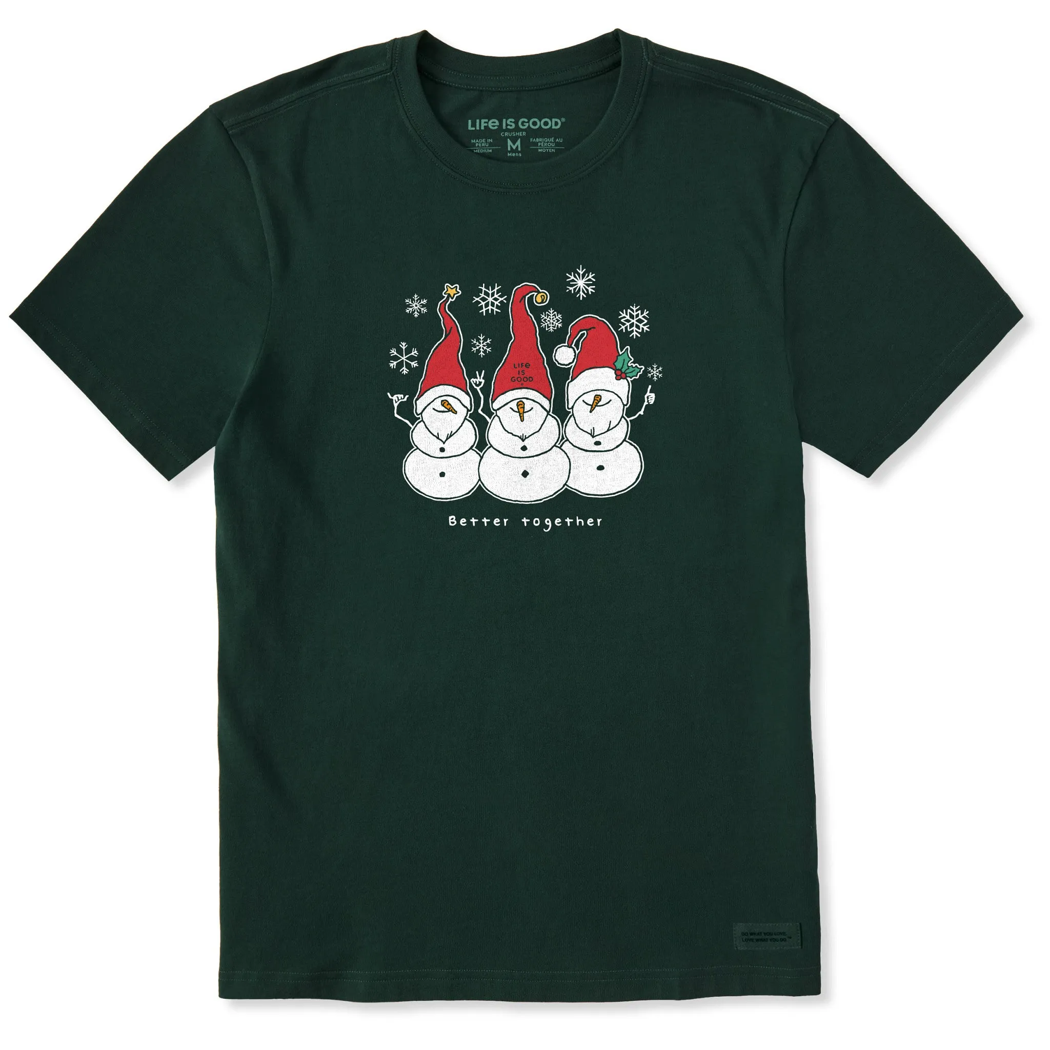 Men's Better Together Snowgnomes Short Sleeve Crusher Tee sold by Life is Good