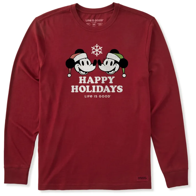 Men's Happy Holidays Willie Long Sleeve Crusher Tee sold by Life is Good
