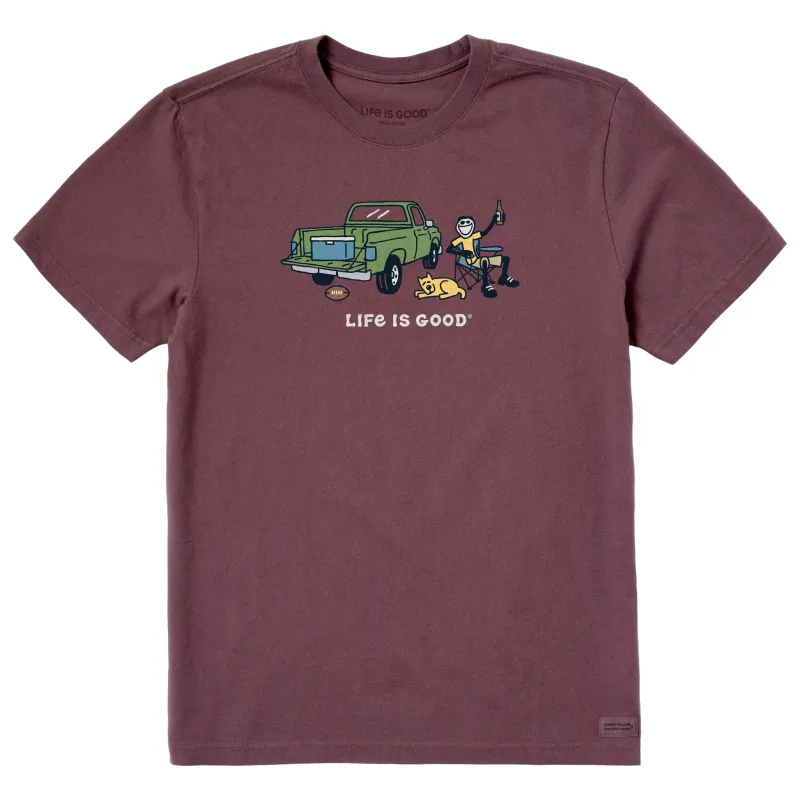 Men's Tailgate Life is Good Short Sleeve Crusher Tee sold by Life is Good