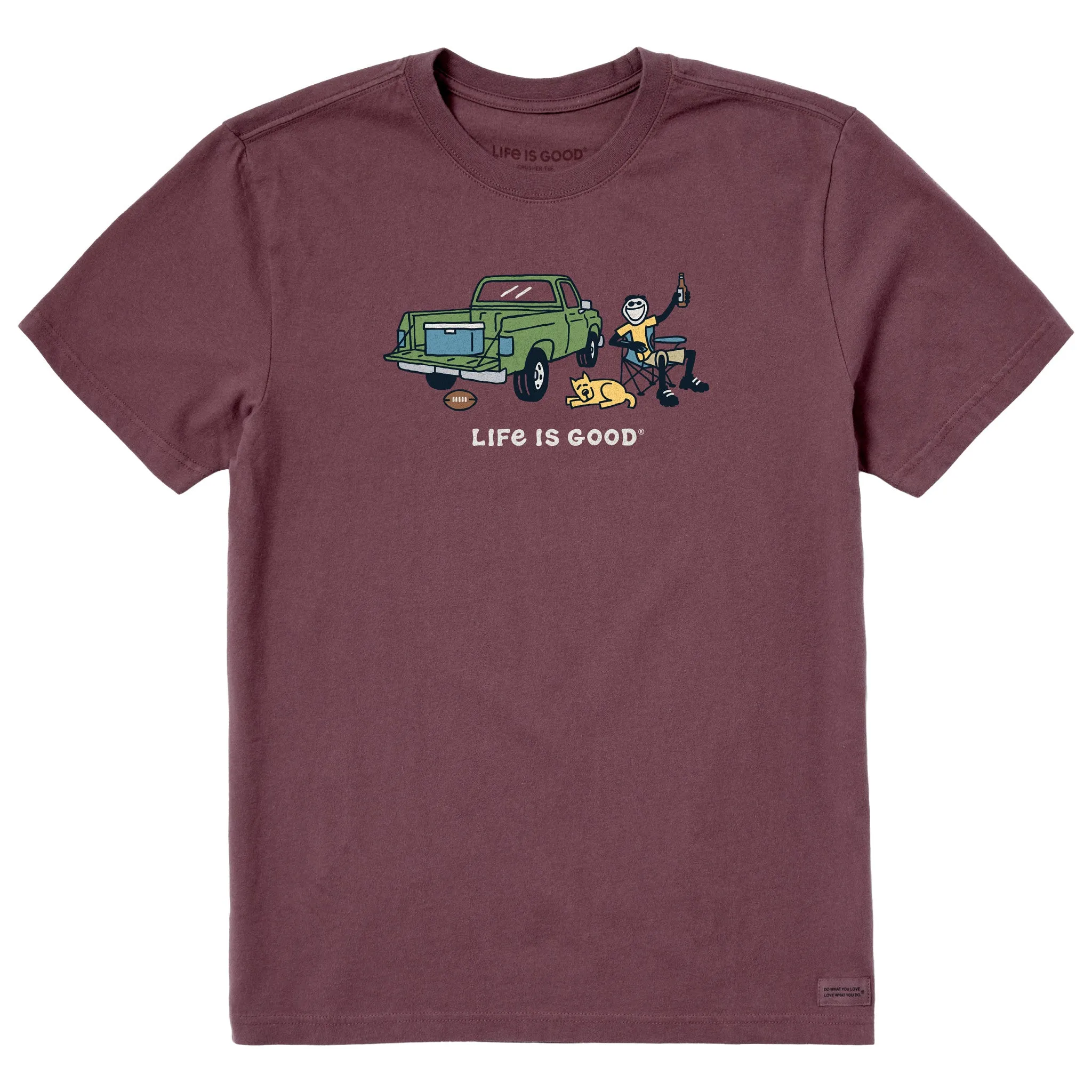 Men's Tailgate Life is Good Short Sleeve Crusher Tee sold by Life is Good