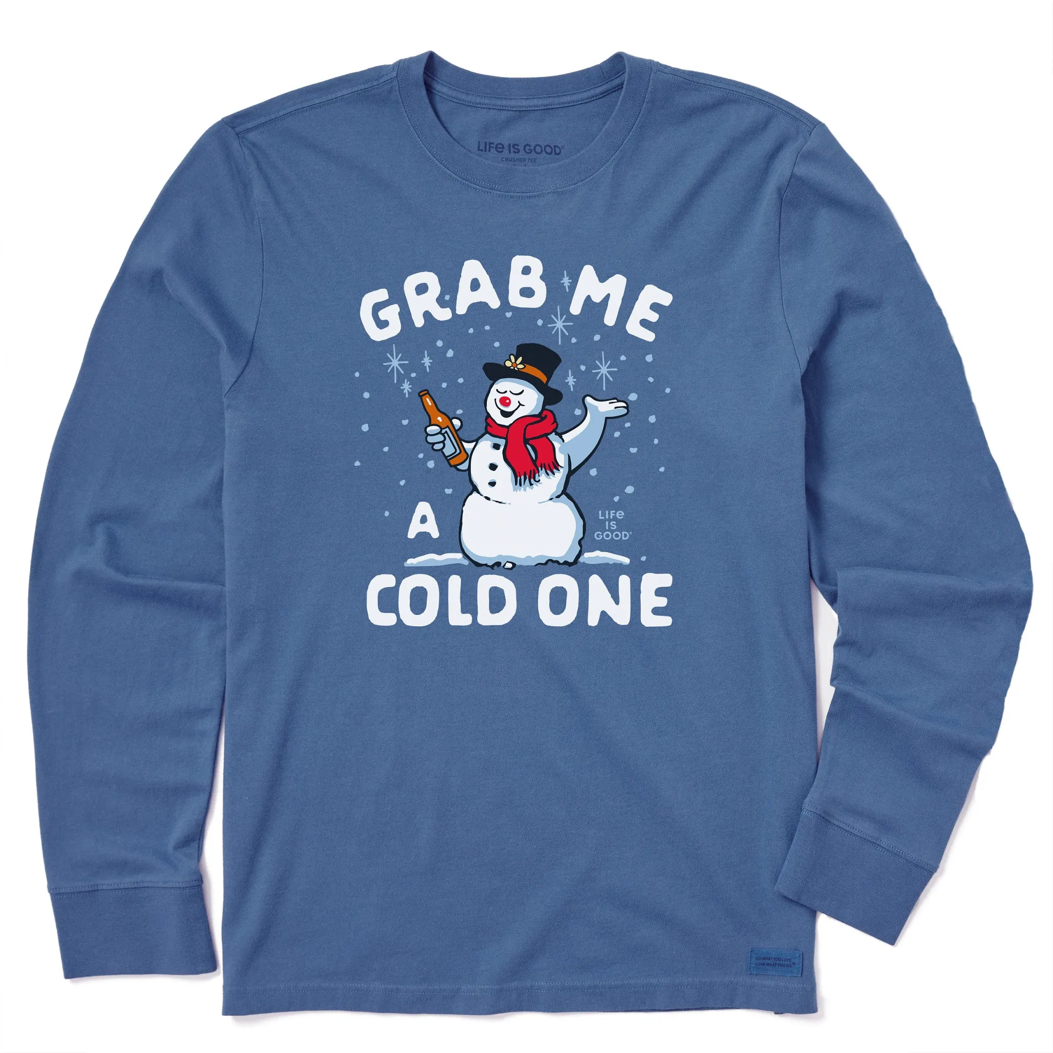 Men's Grab Me a Frosty Cold One Long Sleeve Crusher Tee sold by Life is Good