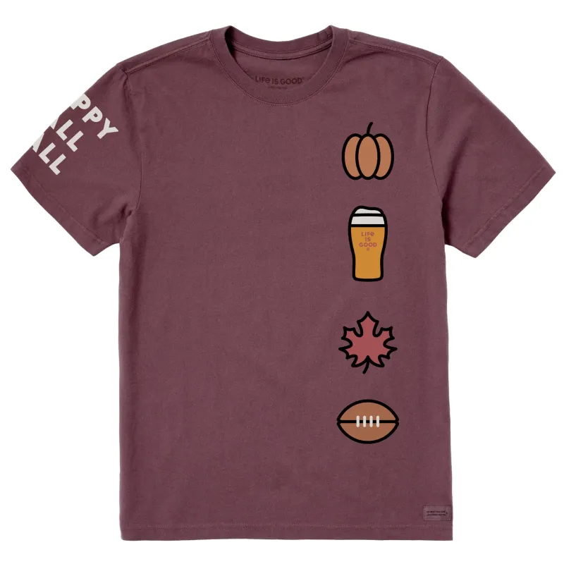 Men's Happy Fall Y'all Icons Short Sleeve Crusher Tee sold by Life is Good